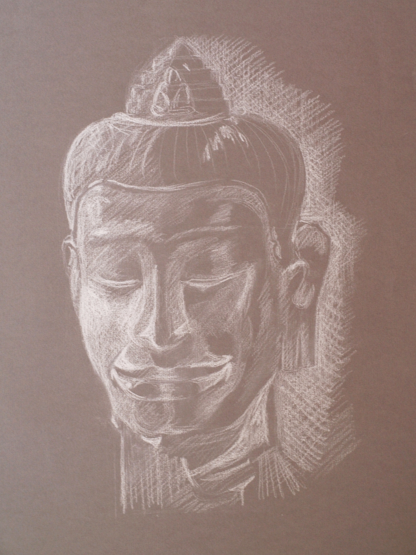 Bouddha crayon blanc